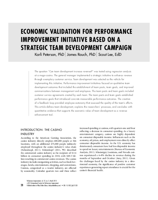 (PDF) Economic Validation for Performance Improvement Initiative Based ...