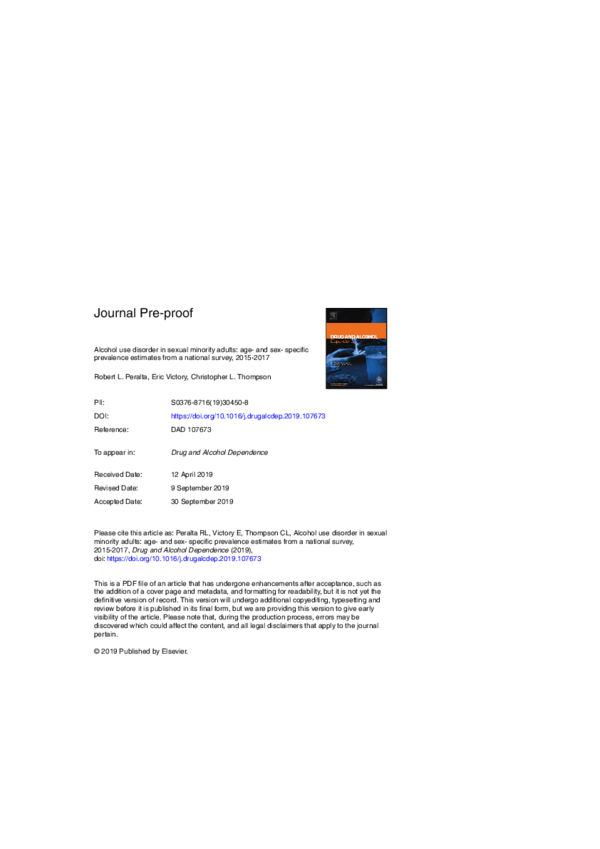 (PDF) Alcohol use disorder in sexual minority adults: Age- and sex ...