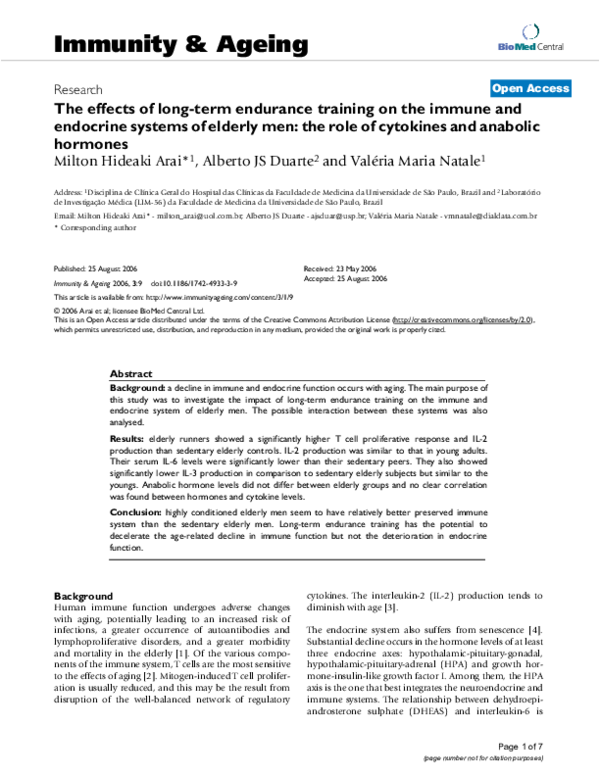 (PDF) The effects of long-term endurance training on the immune and ...