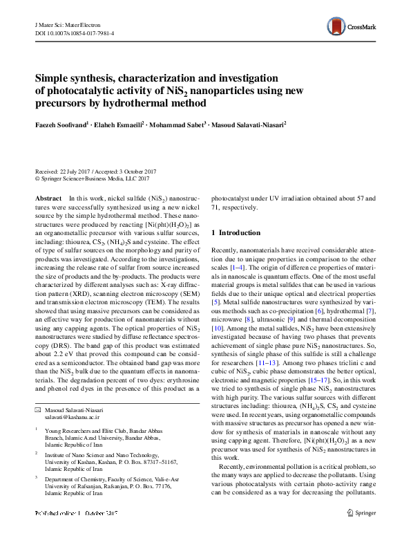(PDF) Simple synthesis, characterization and investigation of ...