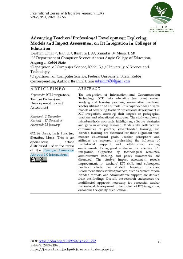 Pdf Advancing Teachers Professional Development Exploring Models