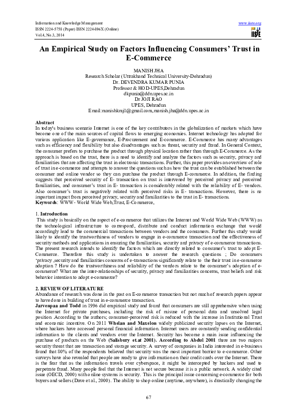 (PDF) An Empirical Study on Factors Influencing Consumers’ Trust in E ...