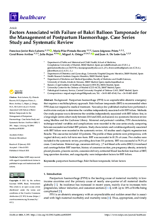 (PDF) Factors Associated with Failure of Bakri Balloon Tamponade for ...