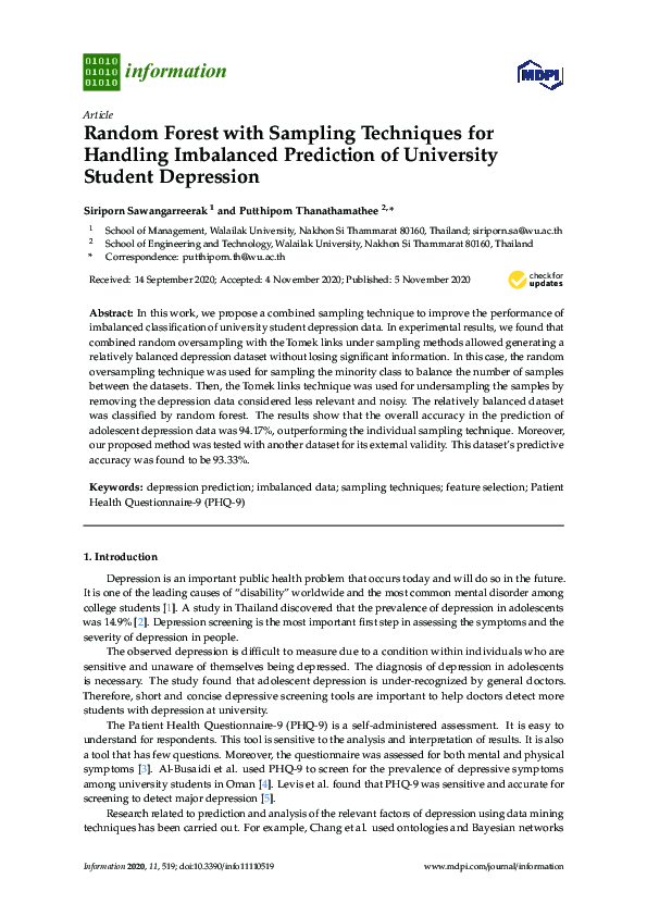(PDF) Random Forest with Sampling Techniques for Handling Imbalanced ...