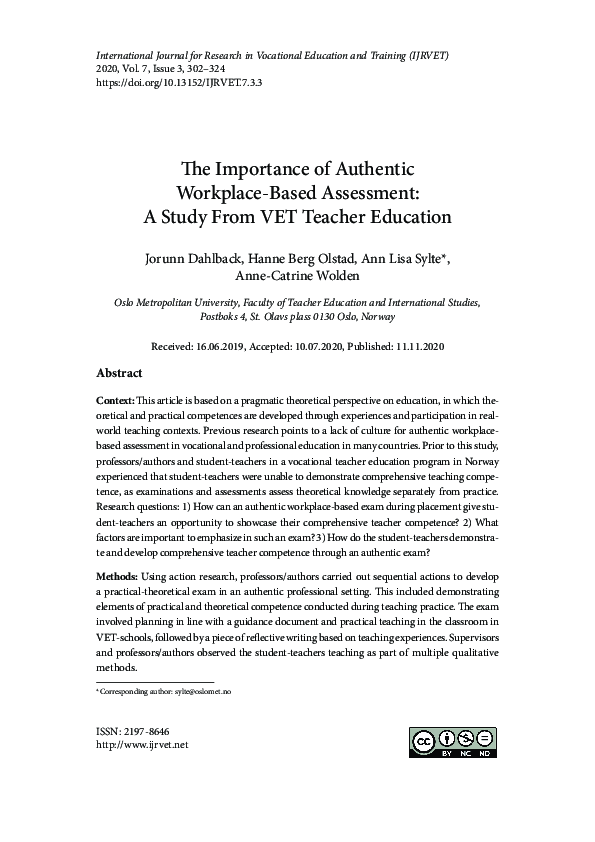 (PDF) The Importance of Authentic