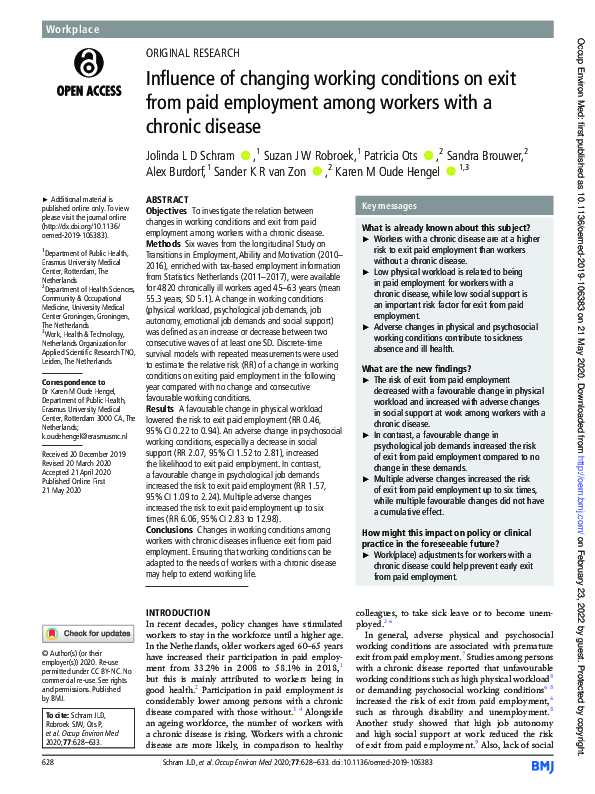 (PDF) Influence of changing working conditions on exit from paid ...