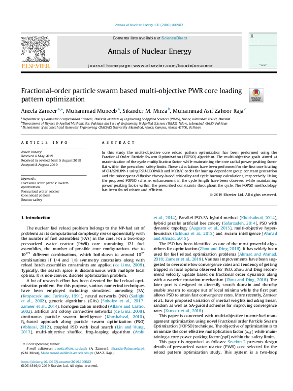 (PDF) Fractional-order particle swarm based multi-objective PWR core ...