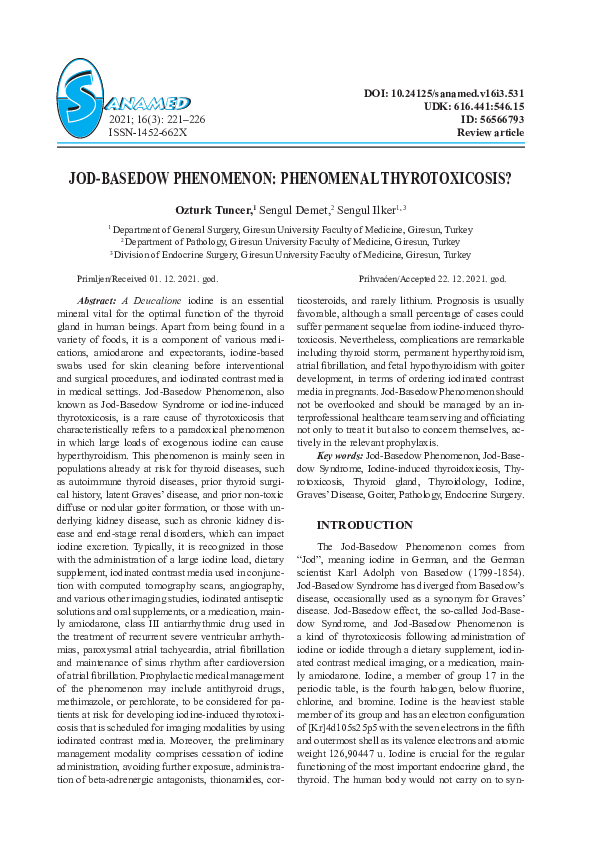 (PDF) Jod-Basedow phenomenon: Phenomenal thyrotoxicosis?