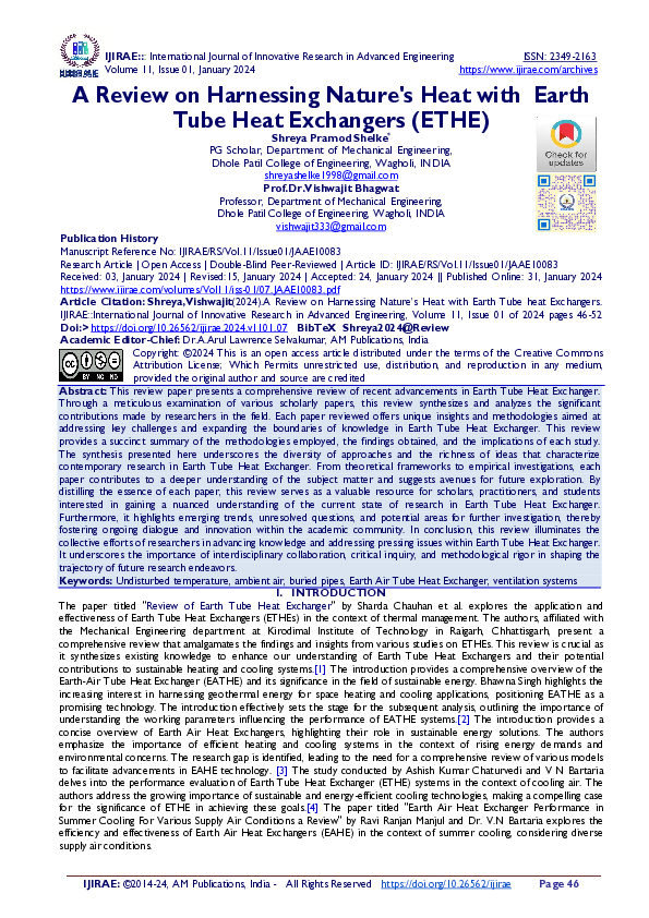 (PDF) A Review on Harnessing Nature's Heat with Earth Tube Heat ...
