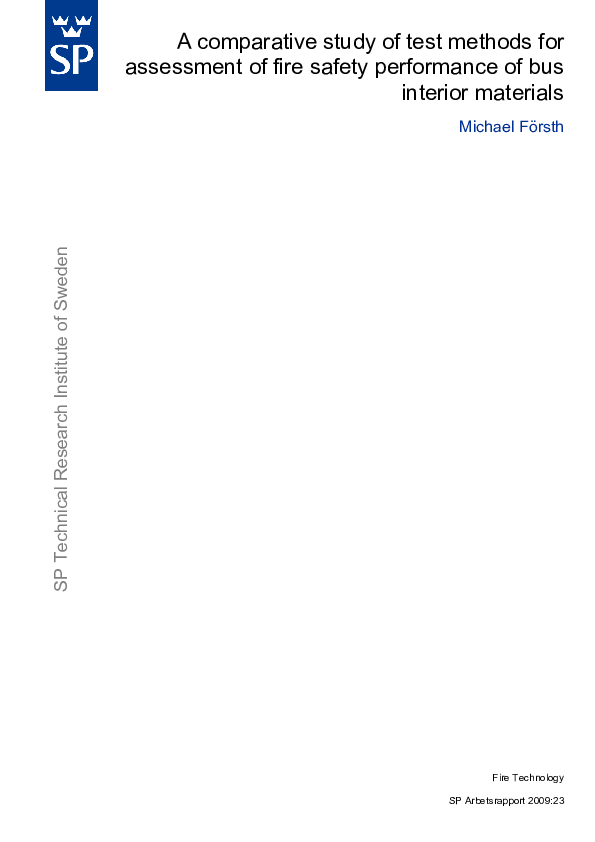 (PDF) A comparative study of test methods for assessment of fire safety ...