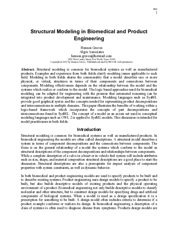 (PDF) 8.5.2 Structural Modeling in Biomedical and Product Engineering