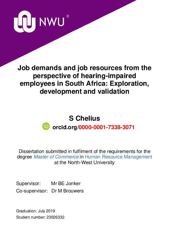 (PDF) Job demands and job resources from the perspective of hearing ...