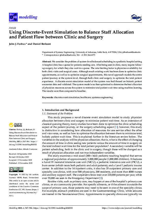 (PDF) Using Discrete-Event Simulation to Balance Staff Allocation and ...