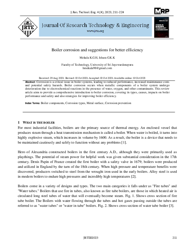 (PDF) Boiler corrosion and suggestions for better efficiency