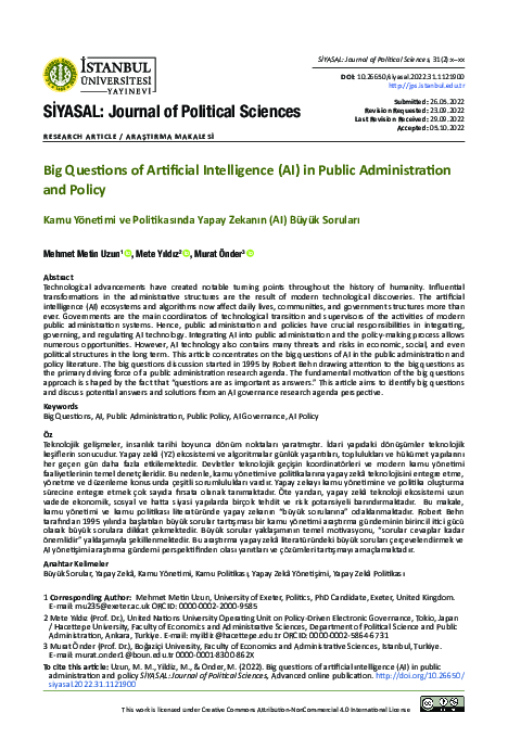 (PDF) Big Questions of Artificial Intelligence (AI) in Public ...