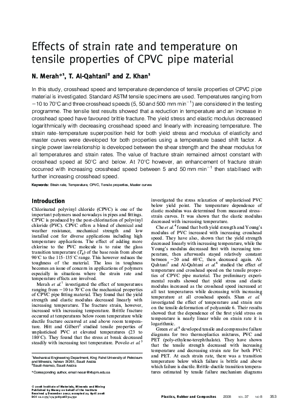 (PDF) Effects of Strain Rate and Temperature on Tensile Properties ...