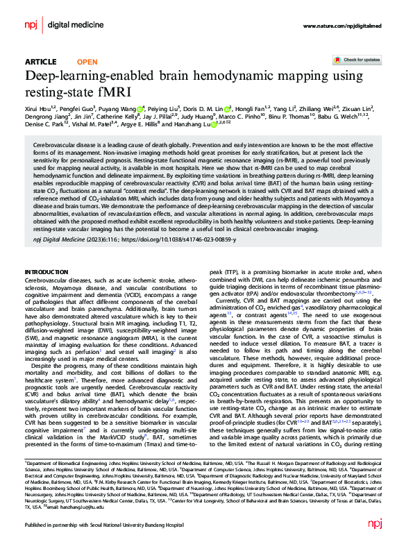 (PDF) Deep-learning-enabled brain hemodynamic mapping using resting ...