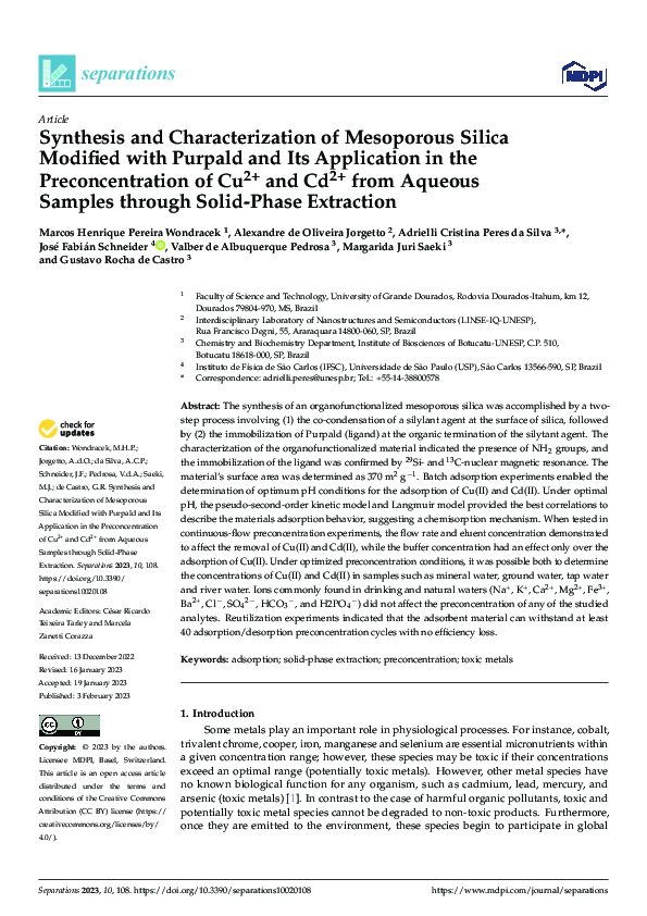 (PDF) Synthesis and Characterization of Mesoporous Silica Modified with ...