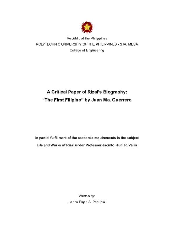 (PDF) A Critical Paper on 