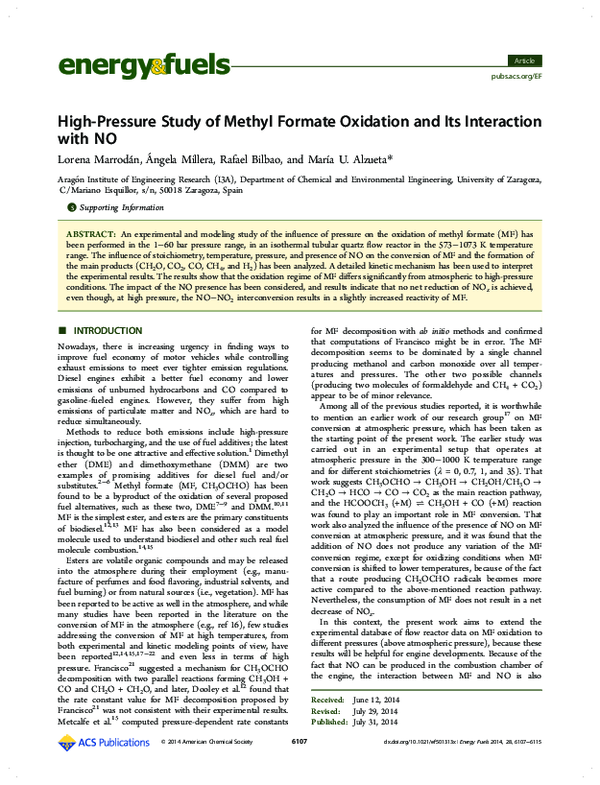 (PDF) High-Pressure Study of Methyl Formate Oxidation and Its ...