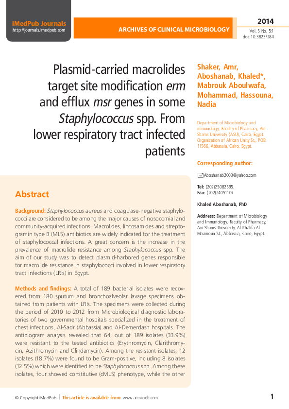 (PDF) Antimicrobial resistance pattern of some bacterial pathogens ...