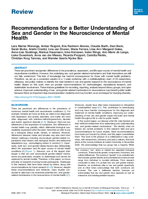 (PDF) Recommendations for a Better Understanding of Sex and Gender in ...