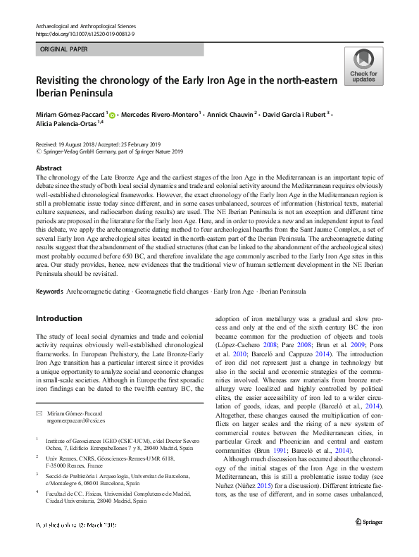 (PDF) Revisiting the chronology of the Early Iron Age in the north ...