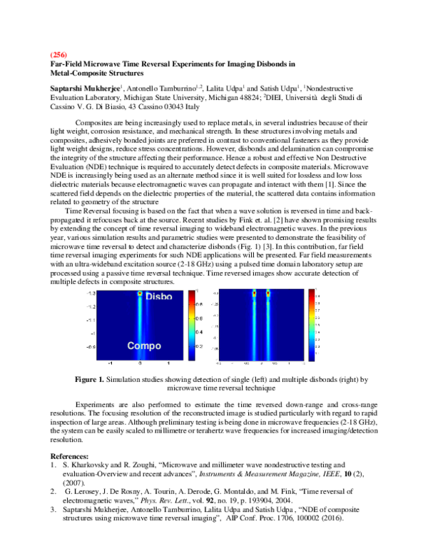 (PDF) Far-Field Microwave Time Reversal Experiments for Imaging ...