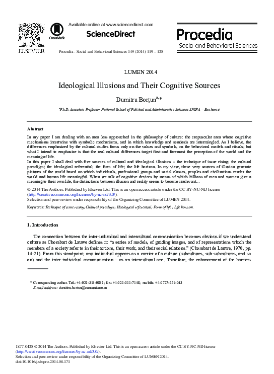 (PDF) Ideological Illusions and their Cognitive Sources