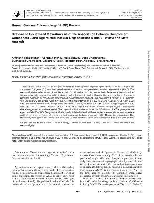 (PDF) Systematic Review and Meta-Analysis of the Association Between ...