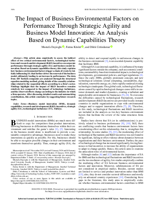(PDF) The Impact of Business Environmental Factors on Performance ...