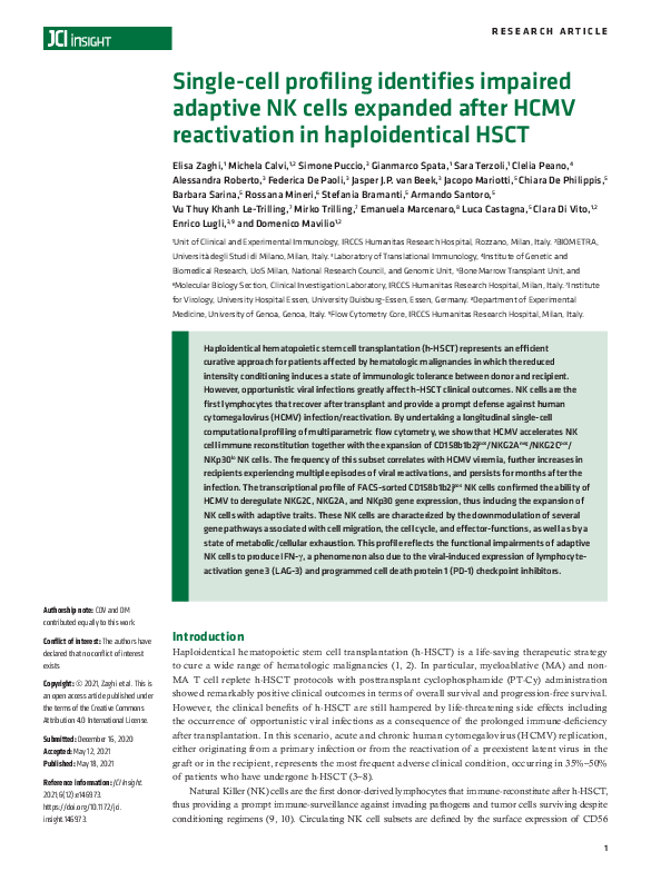 (PDF) Single-cell profiling identifies impaired adaptive NK cells ...