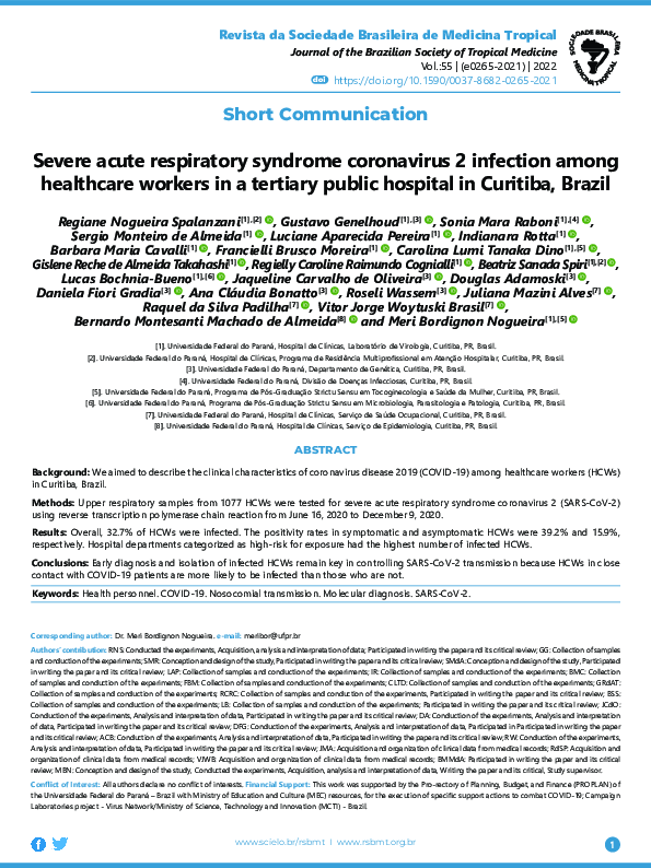 (PDF) Severe acute respiratory syndrome coronavirus 2 infection among ...