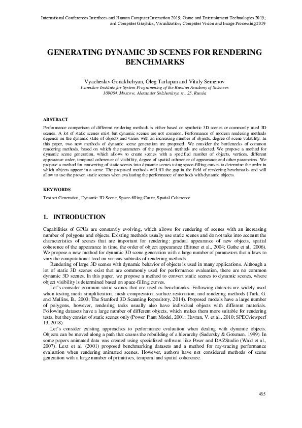 (PDF) Generating Dynamic 3D Scenes for Rendering Benchmarks