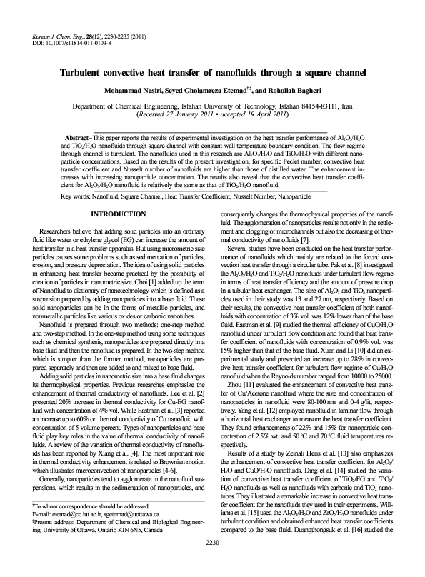 (PDF) Turbulent convective heat transfer of nanofluids through a square ...