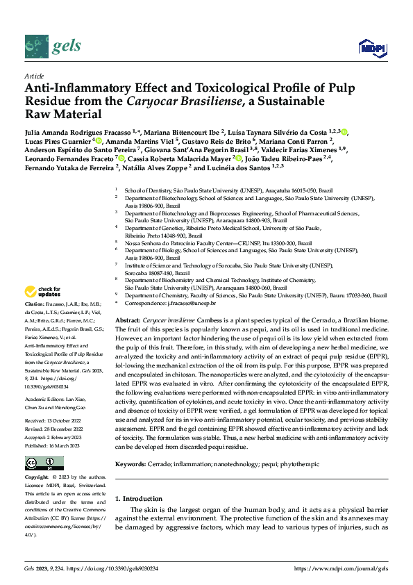 (PDF) Anti-Inflammatory Effect and Toxicological Profile of Pulp ...