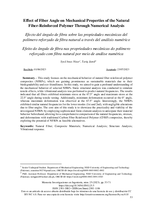 (PDF) Effect of Fiber Angle on Mechanical Properties of the Natural ...