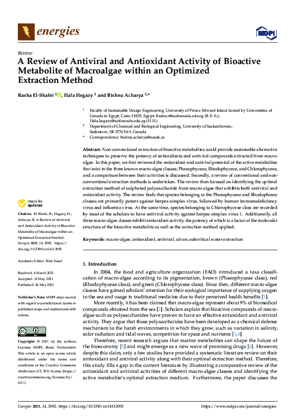 (PDF) A Review of Antiviral and Antioxidant Activity of Bioactive ...