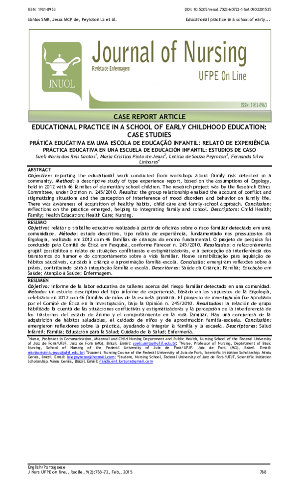 (PDF) Educational practice in a school of early childhood education ...