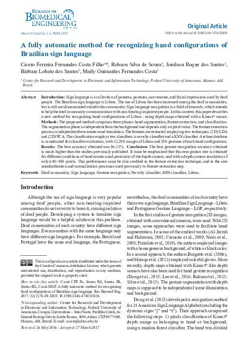 (PDF) A fully automatic method for recognizing hand configurations of ...