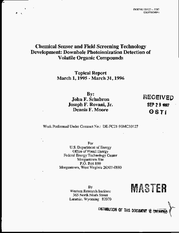 (PDF) Chemical sensor and field screening technology development ...
