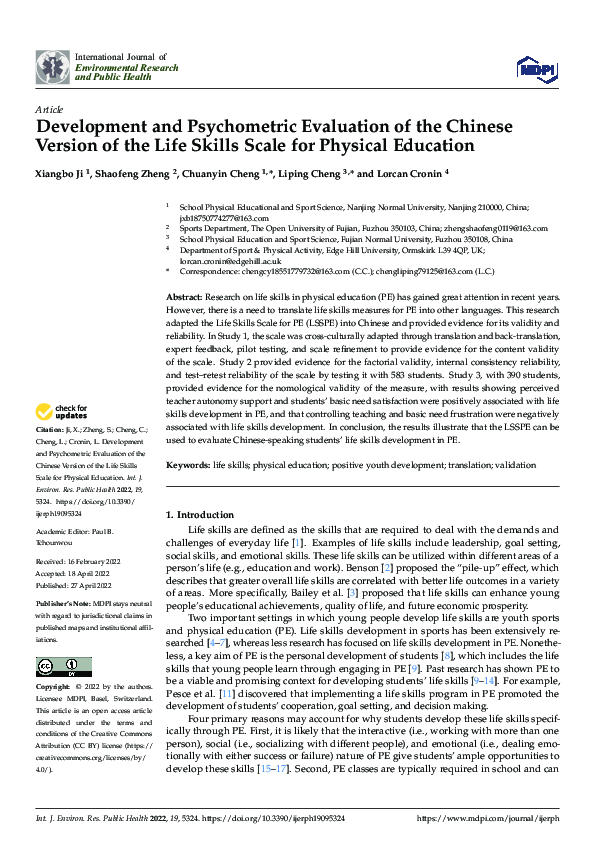 (PDF) Development and Psychometric Evaluation of the Chinese Version of ...