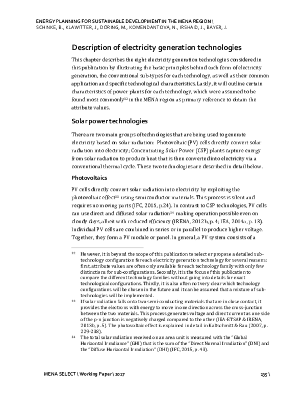 (PDF) Description of electricity generation technologies