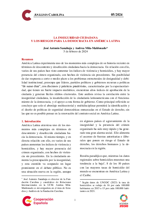 (PDF) La inseguridad ciudadana y los riesgos para la democracia en ...