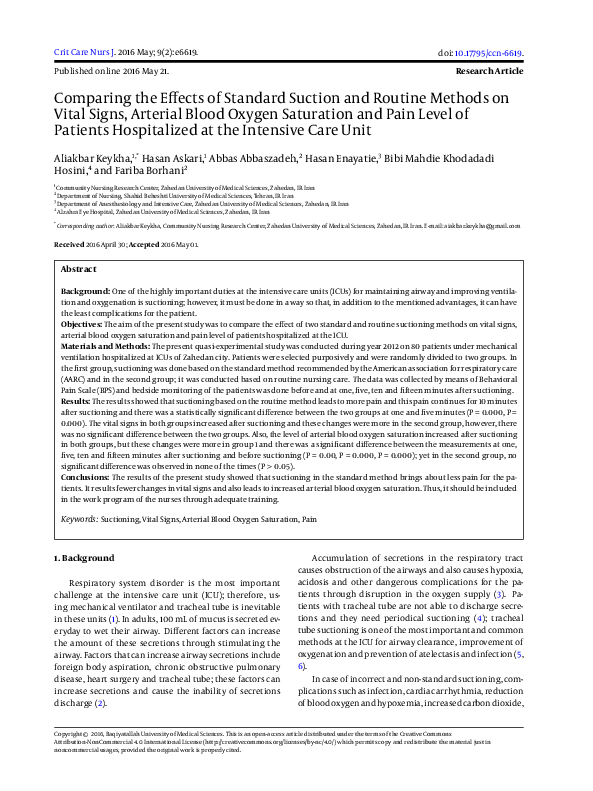 (PDF) Comparing the Effects of Suction and Routine Methods on Vital ...