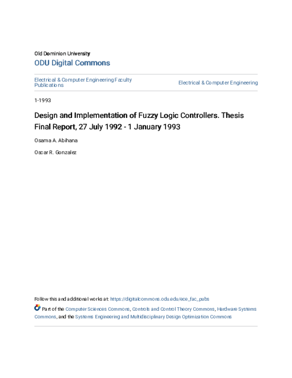 (PDF) Design and Implementation of Fuzzy Logic Controllers. Thesis ...