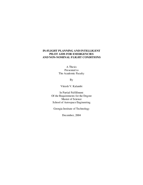 (PDF) In-Flight Planning and Intelligent Pilot Aids for Emergencies and ...