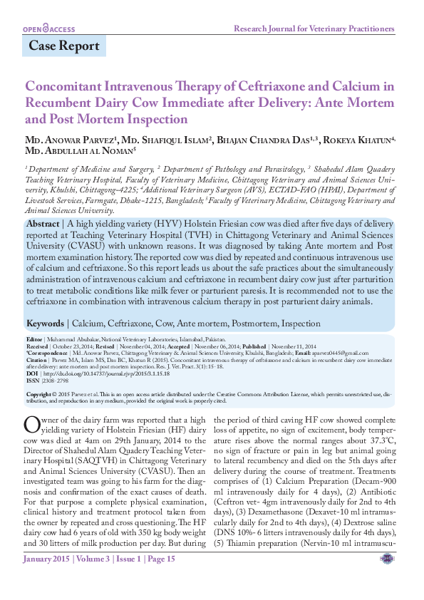 (PDF) Concomitant Intravenous Therapy of Ceftriaxone and Calcium in ...