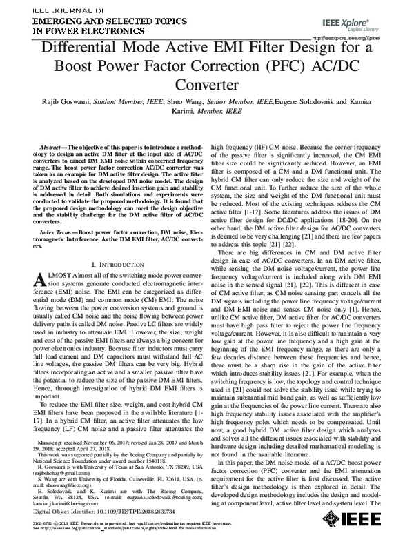 (PDF) Differential Mode Active EMI Filter Design for a Boost Power ...