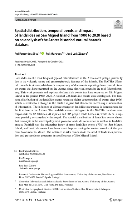 (PDF) Spatial distribution, temporal trends and impact of landslides on ...